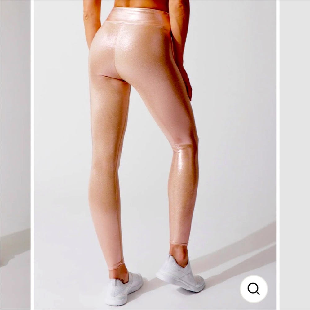 Heroine Sport metallic copper rose gold leggings Marvel high rise - Picture 3 of 6
